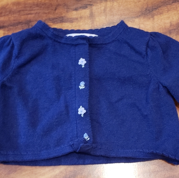 Janie and Jack EUC 6-12 months floral embroidered cardigan, floral vine skirt - Picture 3 of 11